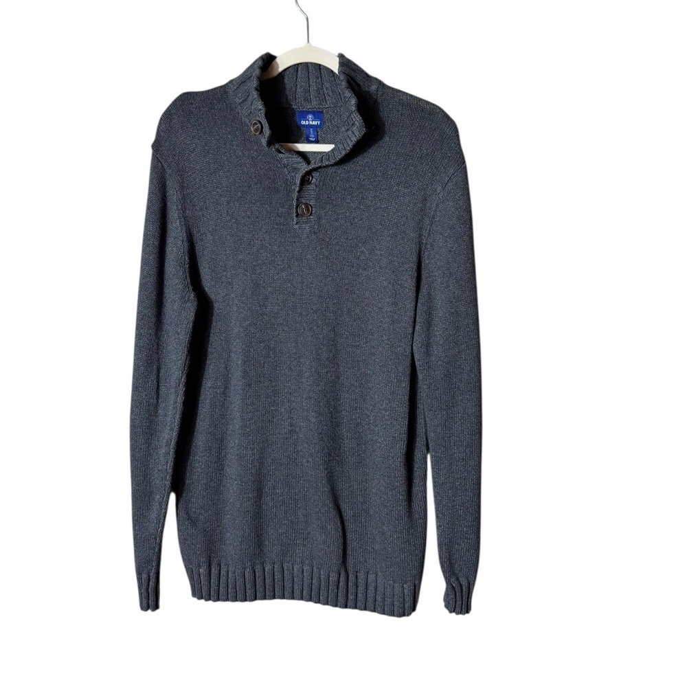 Old Navy Mens Sweater Jumper Size Medium Heritage Forest‎ Grey Fisherman Grandpa